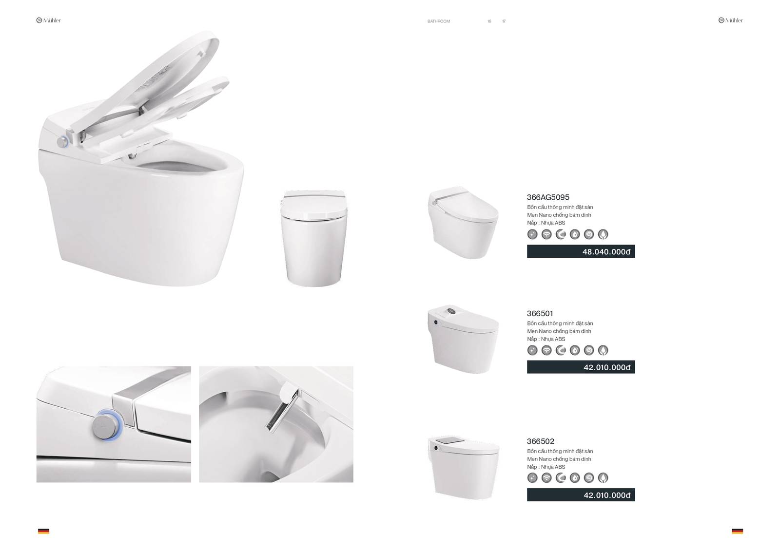 Thiết bị vệ sinh MUHLER Catalogue và Bảng giá mới nhất /Page 9